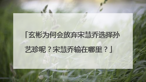 玄彬为何会放弃宋慧乔选择孙艺珍呢?宋慧乔输在哪里?