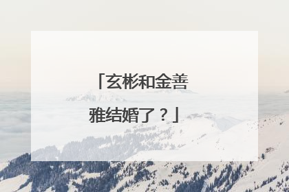 玄彬和金善雅结婚了?