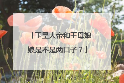 玉皇大帝和王母娘娘是不是两口子?