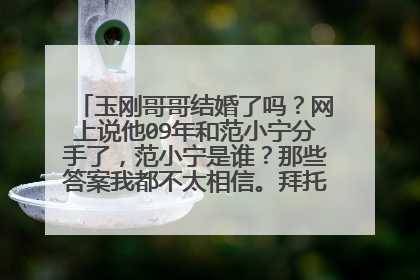 玉刚哥哥结婚了吗？网上说他09年和范小宁分手了，范小宁是谁？那些答案我都不太相信。拜托！我也是刚丝！