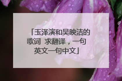 玉泽演和吴映洁的歌词 求翻译，一句英文一句中文
