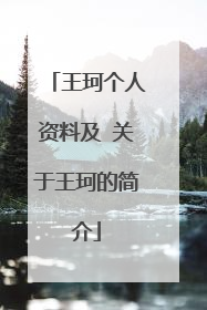 王珂个人资料及 关于王珂的简介