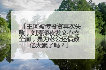 王珂被传投资再次失败，刘涛深夜发文心态全崩，是为老公还债数亿太累了吗？