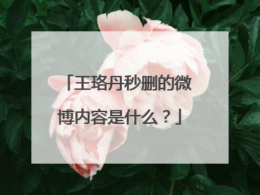 王珞丹秒删的微博内容是什么？