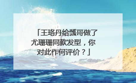 王珞丹给瓢哥做了尤珊珊同款发型,你对此作何评价?