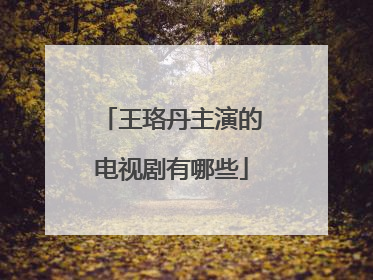 王珞丹主演的电视剧有哪些