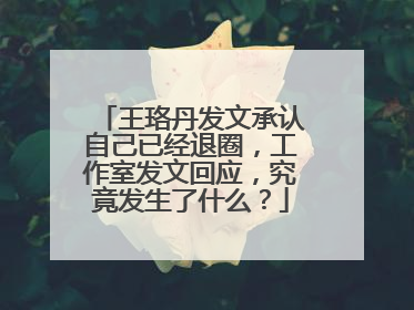 王珞丹发文承认自己已经退圈，工作室发文回应，究竟发生了什么？