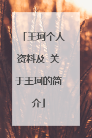 王珂个人资料及 关于王珂的简介