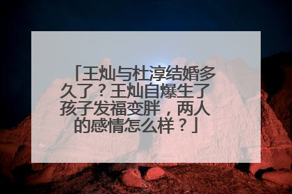 王灿与杜淳结婚多久了？王灿自爆生了孩子发福变胖，两人的感情怎么样？