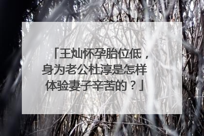 王灿怀孕胎位低,身为老公杜淳是怎样体验妻子辛苦的?