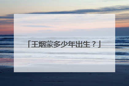 王烟蒙多少年出生?