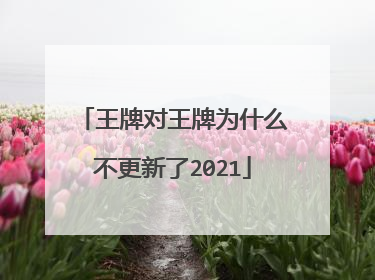 王牌对王牌为什么不更新了2021