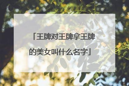 王牌对王牌拿王牌的美女叫什么名字