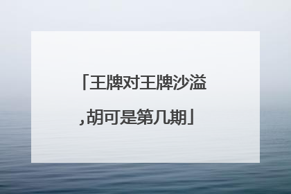 王牌对王牌沙溢,胡可是第几期