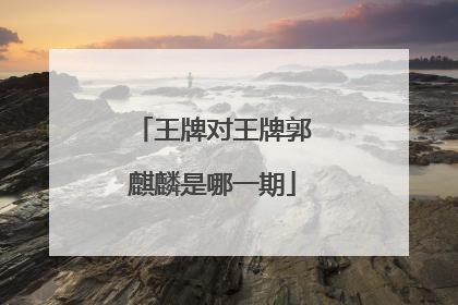 王牌对王牌郭麒麟是哪一期