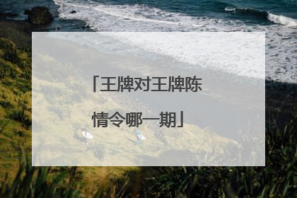 王牌对王牌陈情令哪一期