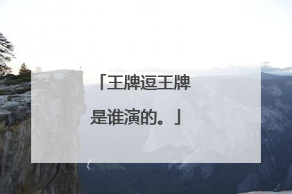 王牌逗王牌是谁演的。