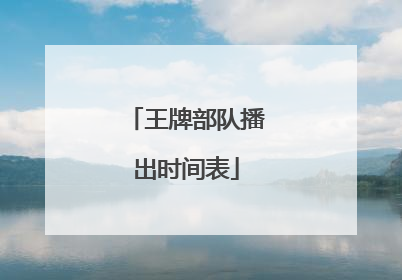 王牌部队播出时间表