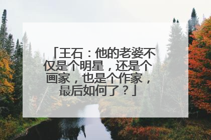 王石：他的老婆不仅是个明星，还是个画家，也是个作家，最后如何了？