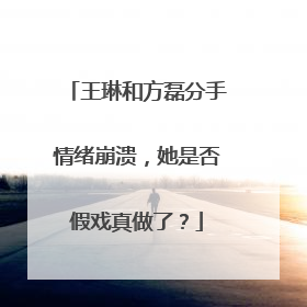 王琳和方磊分手情绪崩溃,她是否假戏真做了?