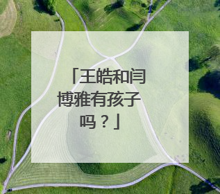 王皓和闫博雅有孩子吗？