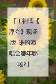 王祖蓝《浮夸》现场版 谁的演唱会哪年哪场?