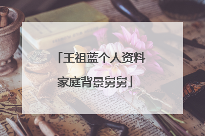 王祖蓝个人资料家庭背景舅舅