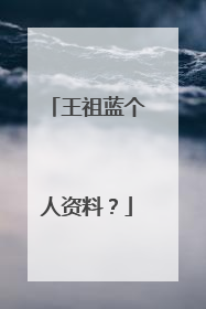 王祖蓝个人资料?