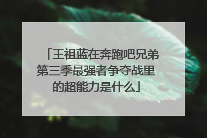 王祖蓝在奔跑吧兄弟第三季最强者争夺战里的超能力是什么