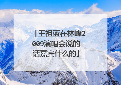 王祖蓝在林峰2009演唱会说的话嘉宾什么的