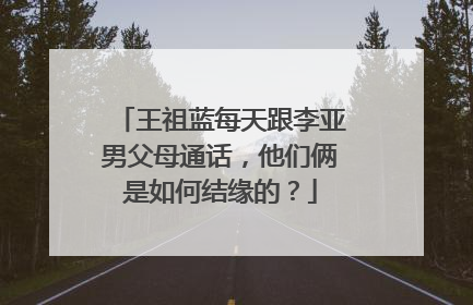 王祖蓝每天跟李亚男父母通话,他们俩是如何结缘的?