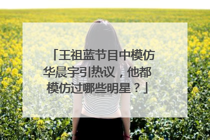 王祖蓝节目中模仿华晨宇引热议，他都模仿过哪些明星？