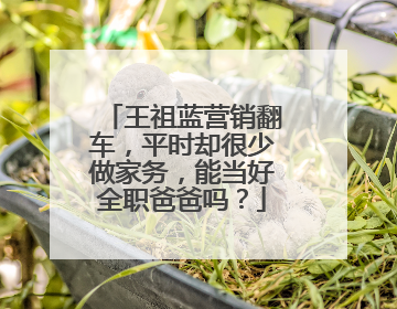 王祖蓝营销翻车，平时却很少做家务，能当好全职爸爸吗？