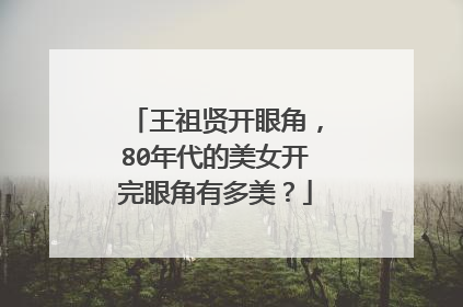 王祖贤开眼角,80年代的美女开完眼角有多美?