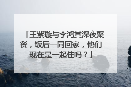 王紫璇与李鸿其深夜聚餐,饭后一同回家,他们现在是一起住吗?