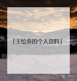 王绘春的个人资料