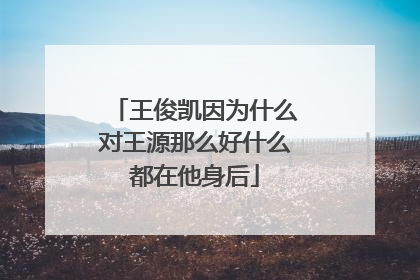 王俊凯因为什么对王源那么好什么都在他身后
