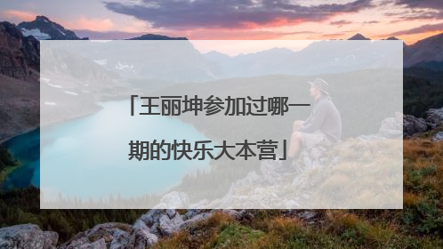 王丽坤参加过哪一期的快乐大本营