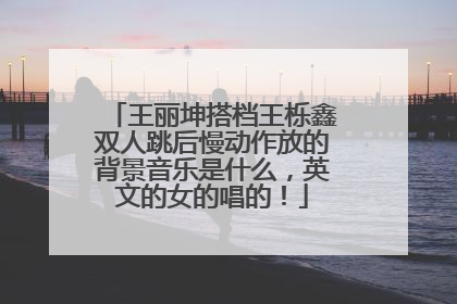 王丽坤搭档王栎鑫双人跳后慢动作放的背景音乐是什么，英文的女的唱的！