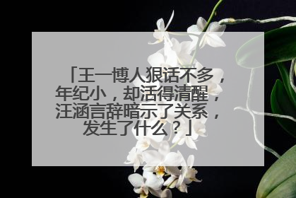 王一博人狠话不多，年纪小，却活得清醒，汪涵言辞暗示了关系，发生了什么？