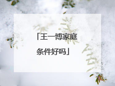 王一博家庭条件好吗