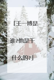 王一博是谁?他是干什么的?