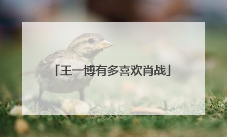 王一博有多喜欢肖战