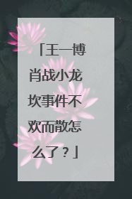 王一博肖战小龙坎事件不欢而散怎么了?