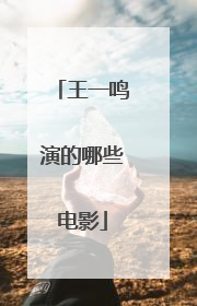 王一鸣演的哪些电影