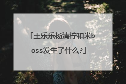 王乐乐杨清柠和米boss发生了什么?