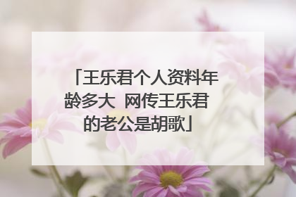 王乐君个人资料年龄多大 网传王乐君的老公是胡歌