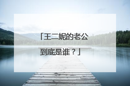 王二妮的老公到底是谁？
