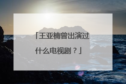 王亚楠曾出演过什么电视剧?