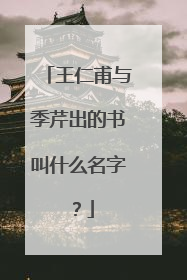 王仁甫与季芹出的书叫什么名字？